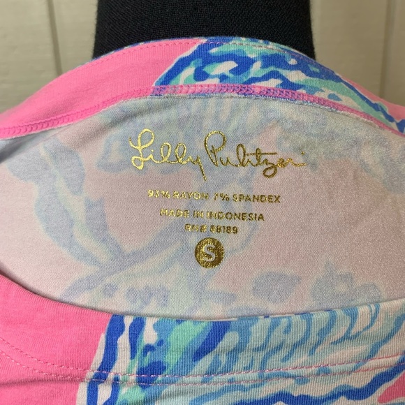 Lilly Pulitzer Sophie dress is pink blue pout barefoot princess, size small. - Picture 6 of 6